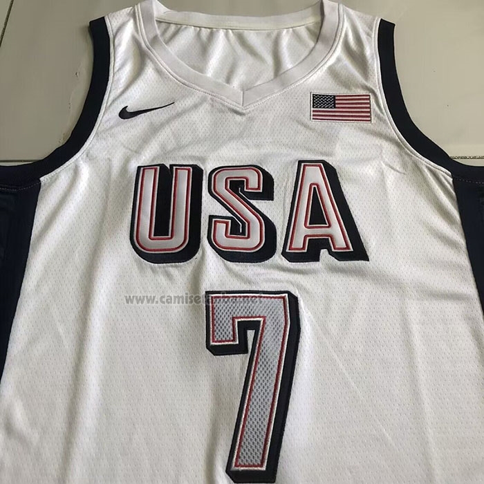 Camiseta USA 2024 Kevin Durant #7 Blanco